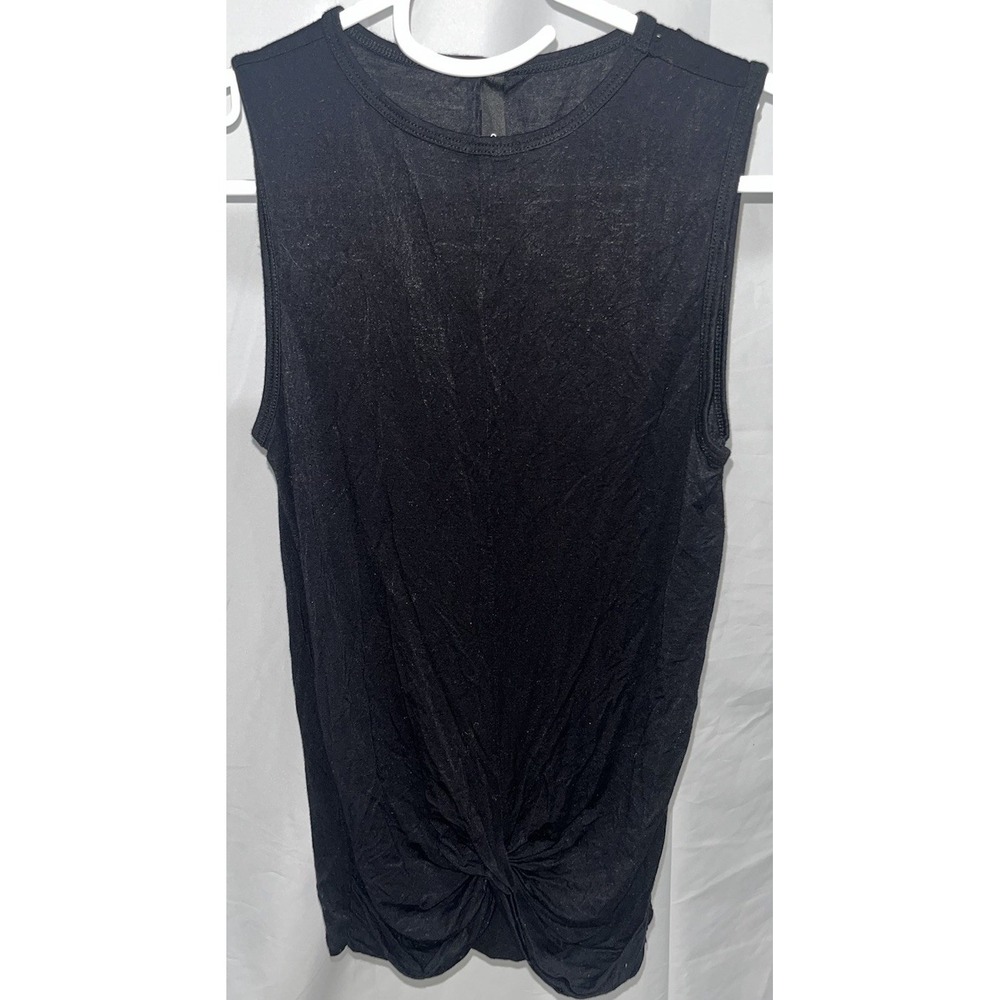 Carbon38 Black Tank Top Knot Front Scrunch Hem Sleeveless Casual Athleisure XS